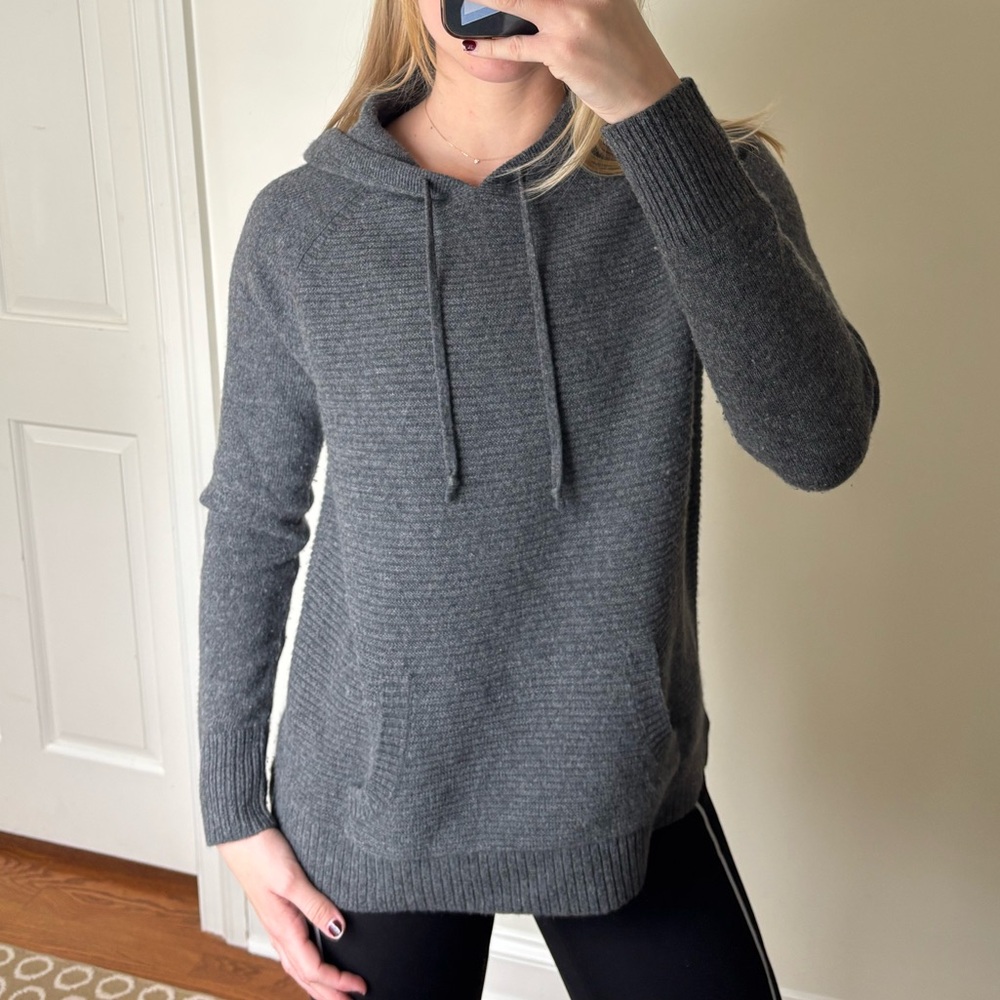 Gray Women's Cashmere Knit Hoodie